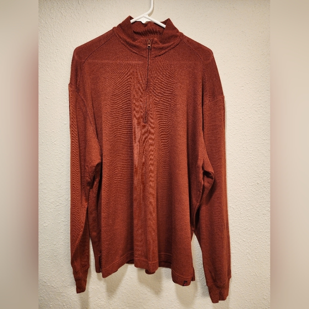 Men's Rust/Orange Quarter-Zip Pullover